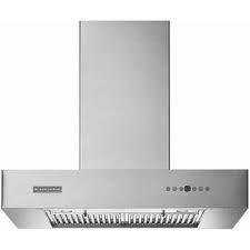 buy Home Appliances KitchenAid KWCU505WSS 30-in Flat Wall-Mount 600 CFM SS Canopy Hood - click for details
